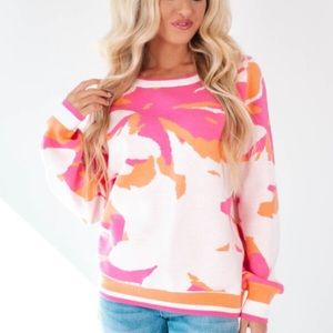 pink and orange sweater
